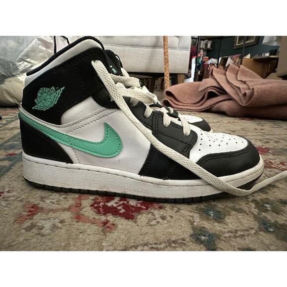 Air Jordan Multicolor 1 Mid Glow Lace Up Sneaker Shoes Size 5 - Picture 5 of 12